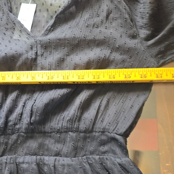 LOFT NWT Black Sheer Clip Dot Women's Dress 0 Petite - Picture 4 of 8